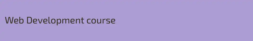 Web Development course
